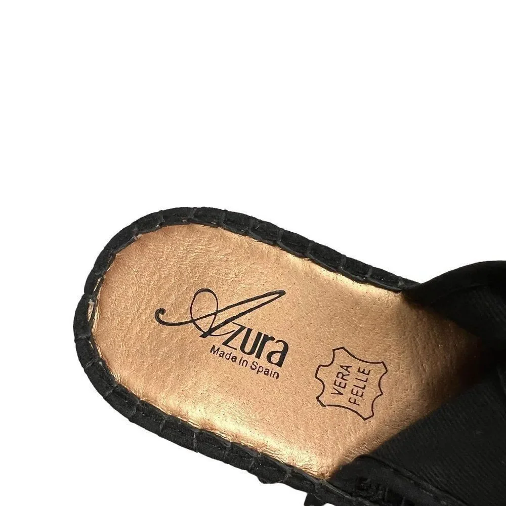 Azura by Spring Step Jeanette Espadrille Wedge Sandal in Black  EU 42/10.5-11M